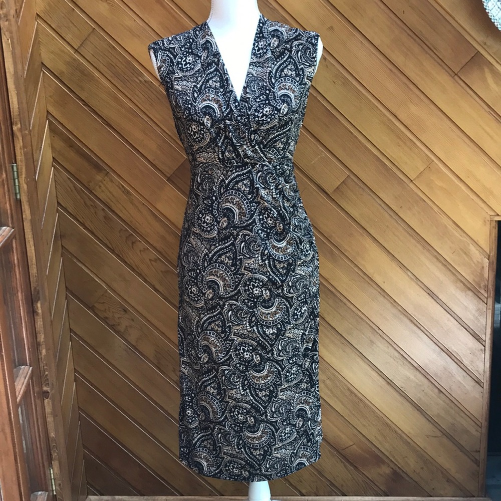 CB paisley deep V-neck dress, NEVER WORN